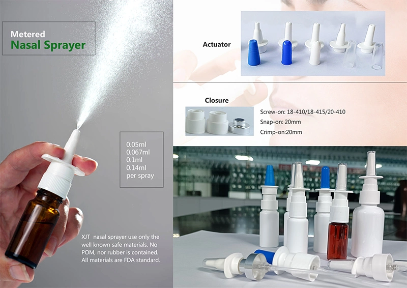 18/415 Nasal Spray Pump with 10ml 15ml 20ml Plastic HDPE, Pet Bottle